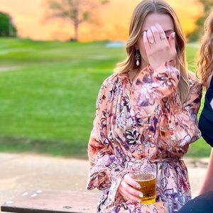 Sabina Musayev from Anthropologie silk cherry formal boho maxi dress size S